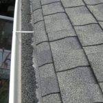 damaged gutter roof repair and repalcement with dirt in gutters