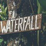 waterfall arrow pointing to roof leak around vent pipe