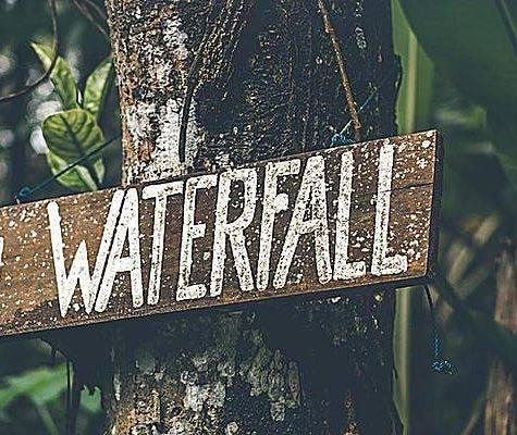 waterfall arrow pointing to roof leak around vent pipe