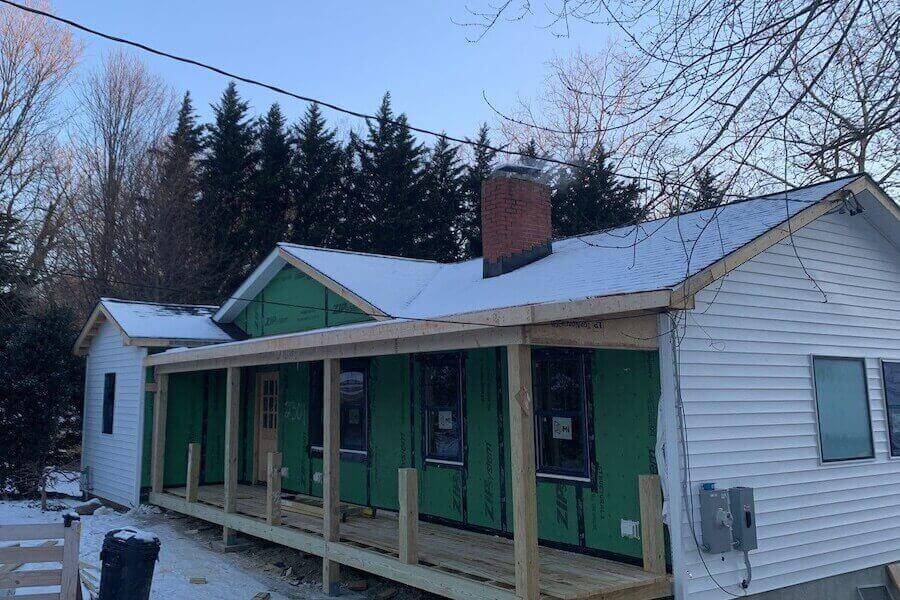 roof on new addition