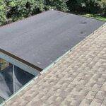 House with an attached flat roof