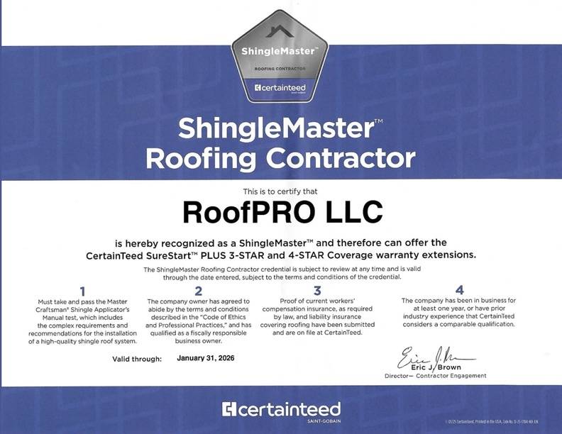 roofpro certification certainteed